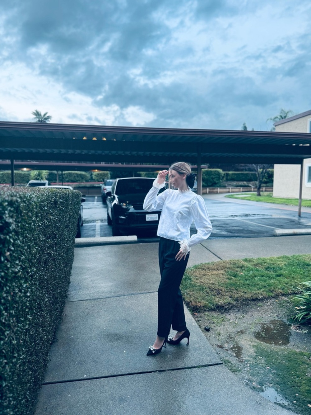 White Lace-Detail Button-Front Sweater Cardigan